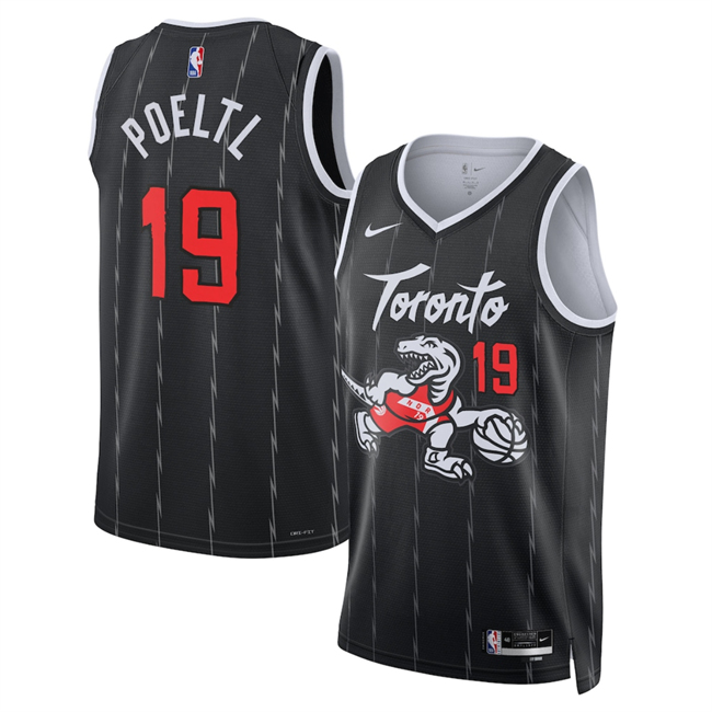 Men's Black Toronto Raptors #19 Jakob Poeltl 2025/26 City Edition Stitched Basketball Jersey